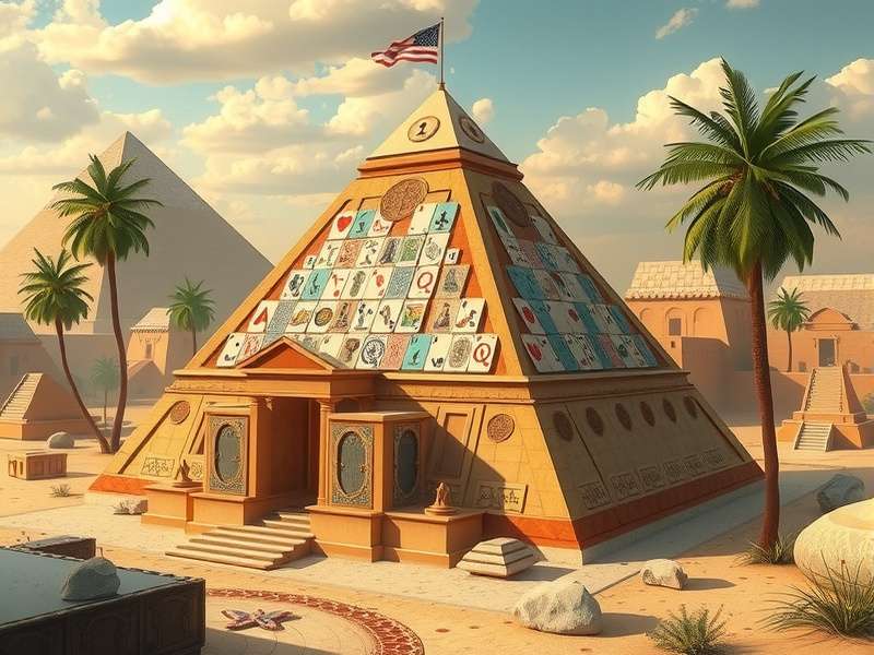 Pyramid Solitaire Egypt gameplay screenshot showing cards and Egyptian theme