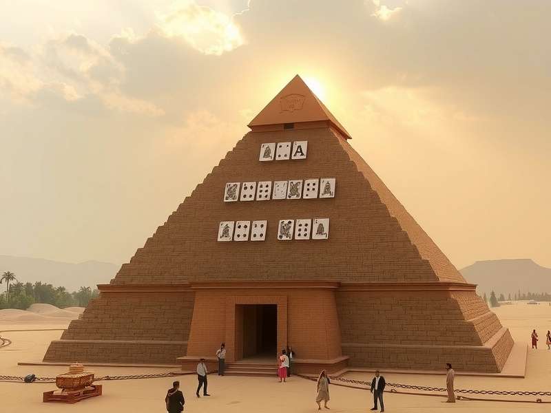 प्राचीन मिस्र के पिरामिड और हाइरोग्लिफ़िक्स के साथ पिरामिड सॉलिटेयर गेम इंटरफेस