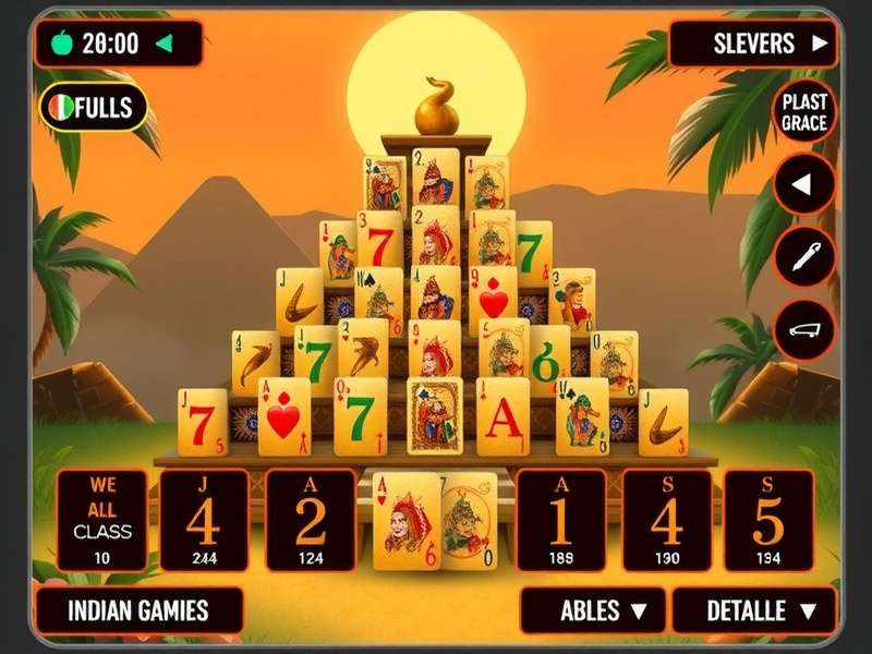 एआरपी पिरामिड सॉलिटेयर गेम का गेमप्ले स्क्रीनशॉट