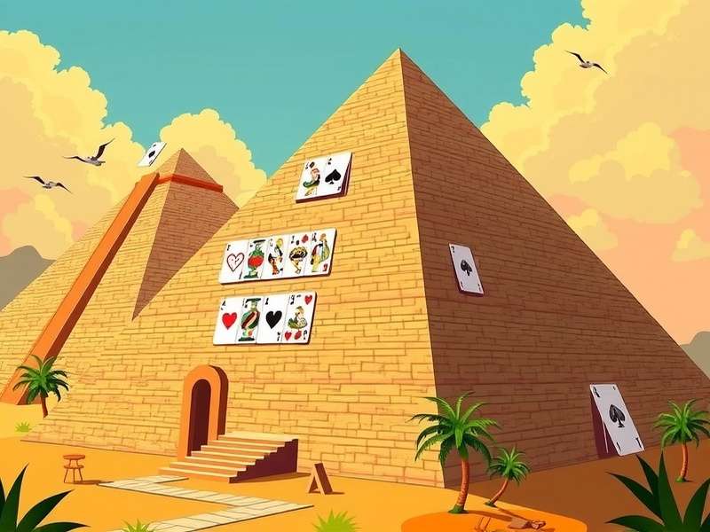 प्राचीन मिस्र पिरामिड सोलिटेयर गेम इंटरफेस