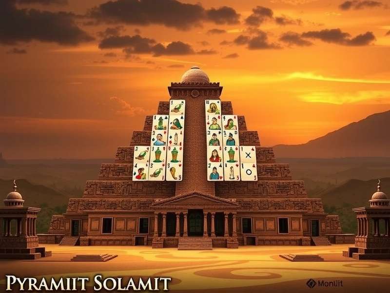 प्राचीन मिस्र थीम वाला पिरामिड सॉलिटेयर गेमप्ले स्क्रीनशॉट