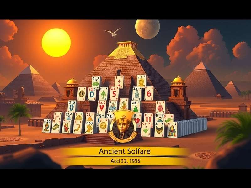 एन्शन्ट इजिप्ट थीम वाला पिरामिड सॉलिटेयर गेम इंटरफेस