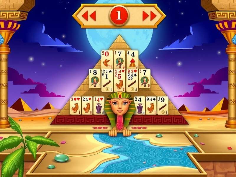 Egyptian Pyramid Solitaire Game Interface on Laptop and Mobile
