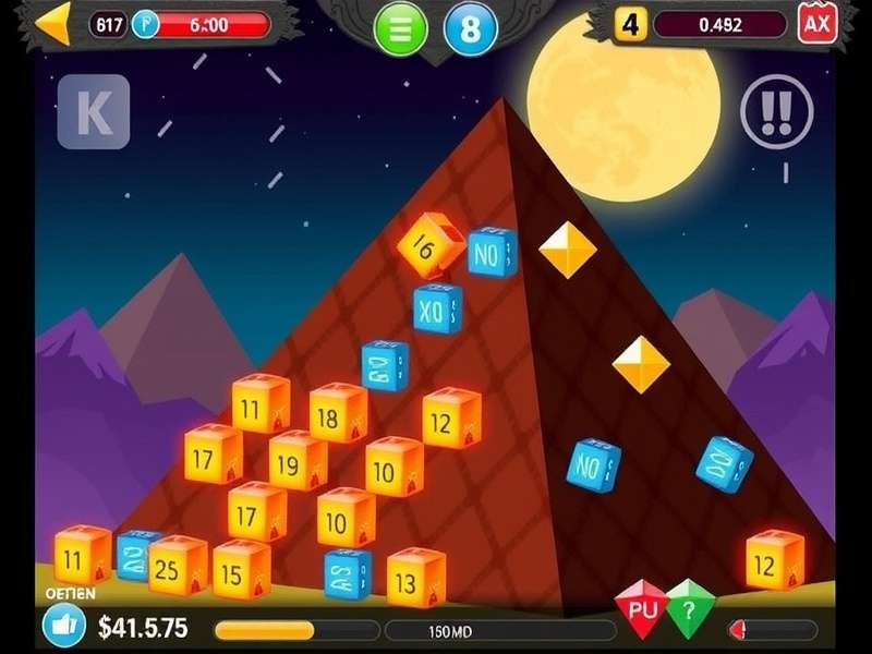 Pyramid Solitaire game layout on digital tablet with cards arranged in pyramid shape