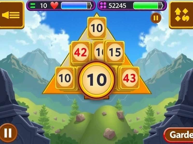 Strategic gameplay of Pyramid Free Cell Solitaire showing card arrangement and free cells