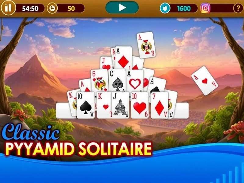 Classic Pyramid Solitaire Game Interface