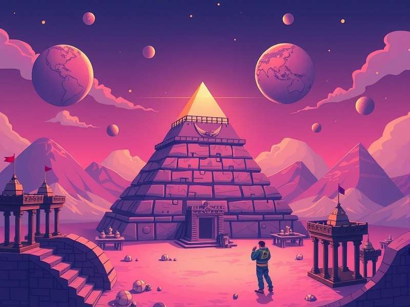 Ancient Egyptian pyramid with cards overlay, symbolizing Pyramid Solitaire's theme