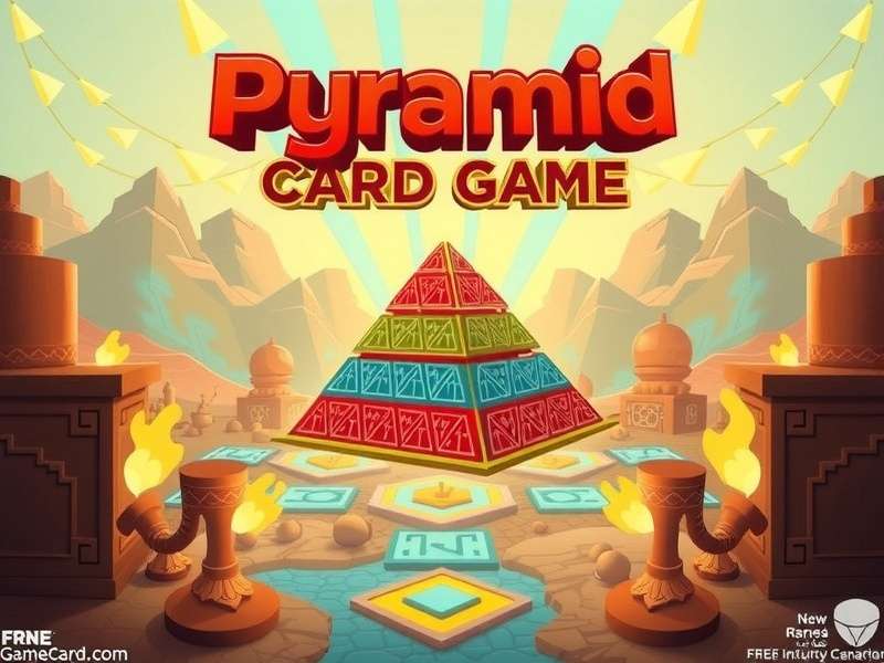 Pyramid Solitaire game layout with cards arranged in a pyramid shape