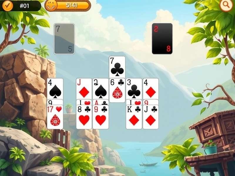 Full screen view of Pyramid Solitaire game on a desktop computer