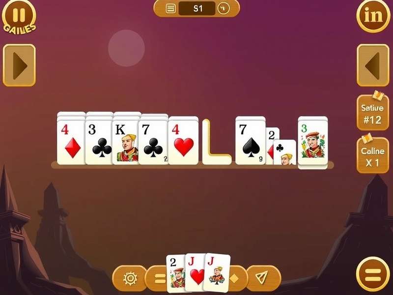 Pyramid Solitaire gameplay screenshot on Msn Solitaire platform