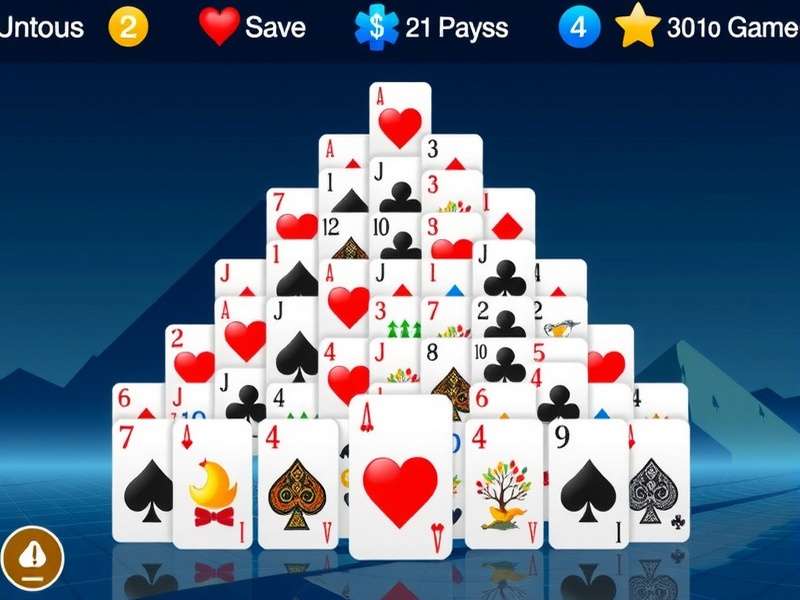 Aarp Pyramid Solitaire Online Free Classic game layout showing the iconic pyramid card arrangement