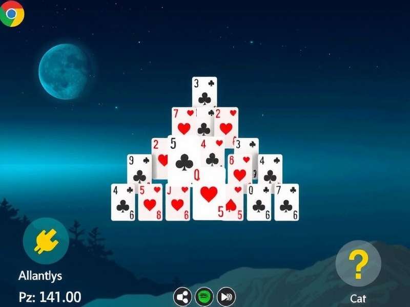 Microsoft Pyramid Solitaire Game Free – classic card pyramid layout with royal cards and desert backdrop