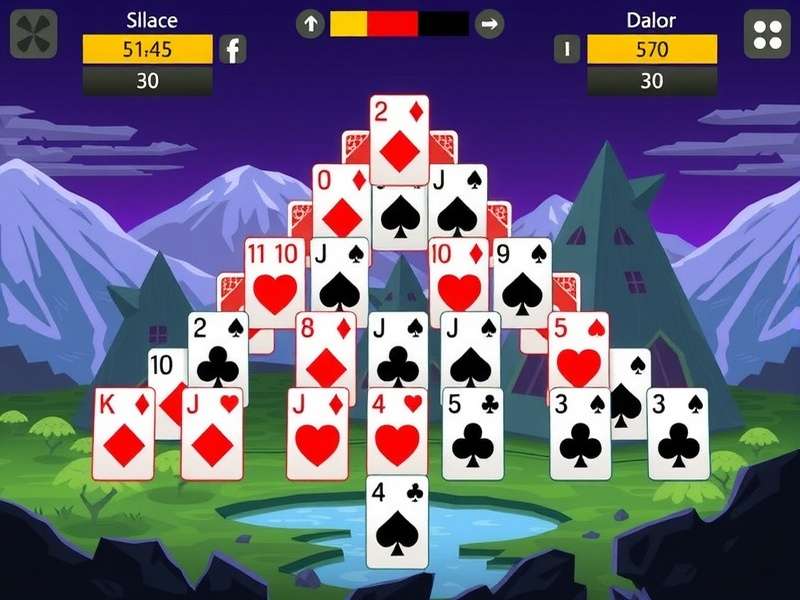 247 Pyramid Solitaire game layout with pyramid of cards and stock pile
