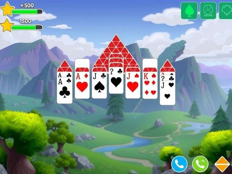 Pyramid Solitaire Online Free Full Screen game interface with pyramid layout and cards