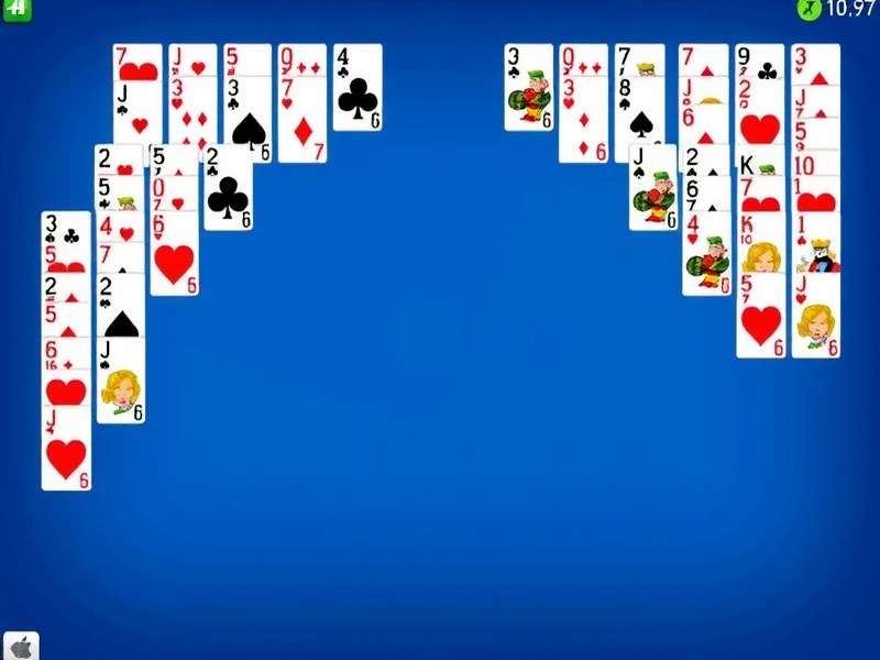 Pyramid Solitaire card layout showing the pyramid structure with 7 rows of cards