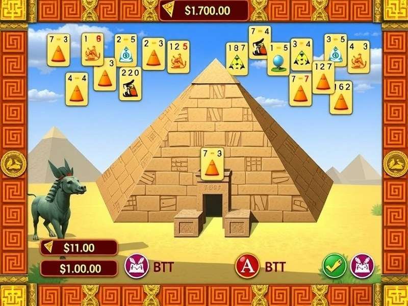 Pyramid Solitaire Ancient Egypt Free — 7-row pyramid card layout diagram