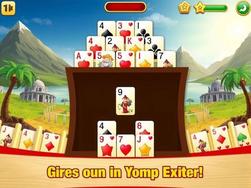 Pyramid Solitaire Game – Classic card pyramid layout with Egyptian-themed design