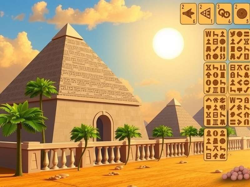 Ancient Egyptian Pyramid Solitaire Game – majestic pyramid cards illustration