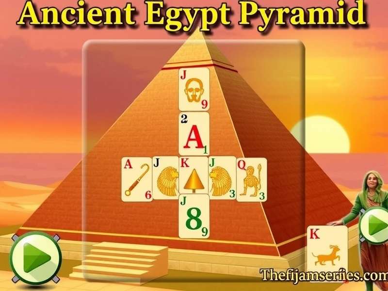 Ancient Egypt Pyramid Solitaire game board with pyramid card layout and Egyptian theme