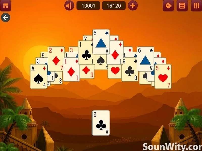 Pyramid Solitaire Free Online Old Version — classic pyramid card layout with 28 cards arranged in a triangular formation